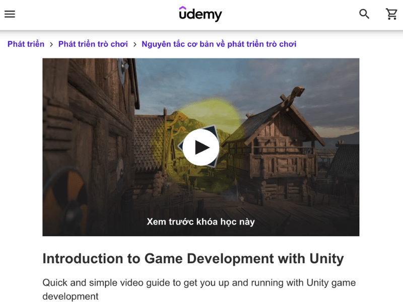 Một khoá học Unity trên Udemy