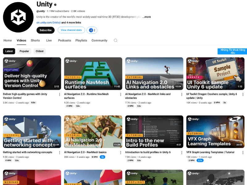 Kênh YouTube với nhiều khoá học và tư liệu miễn phí của Udemy