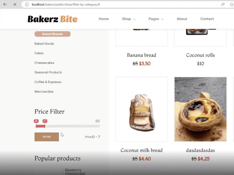 website bán bánh mì